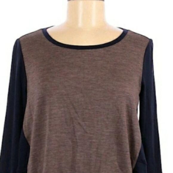 Lafayette 148 Wool Scoop Neck Long Sleeve Color Blocked Baseball Jersey Sz M - Picture 5 of 11